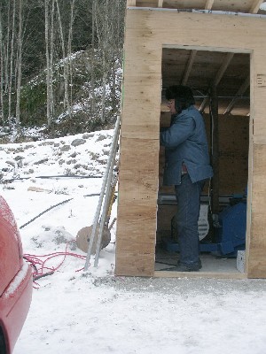 Construction of the power house.